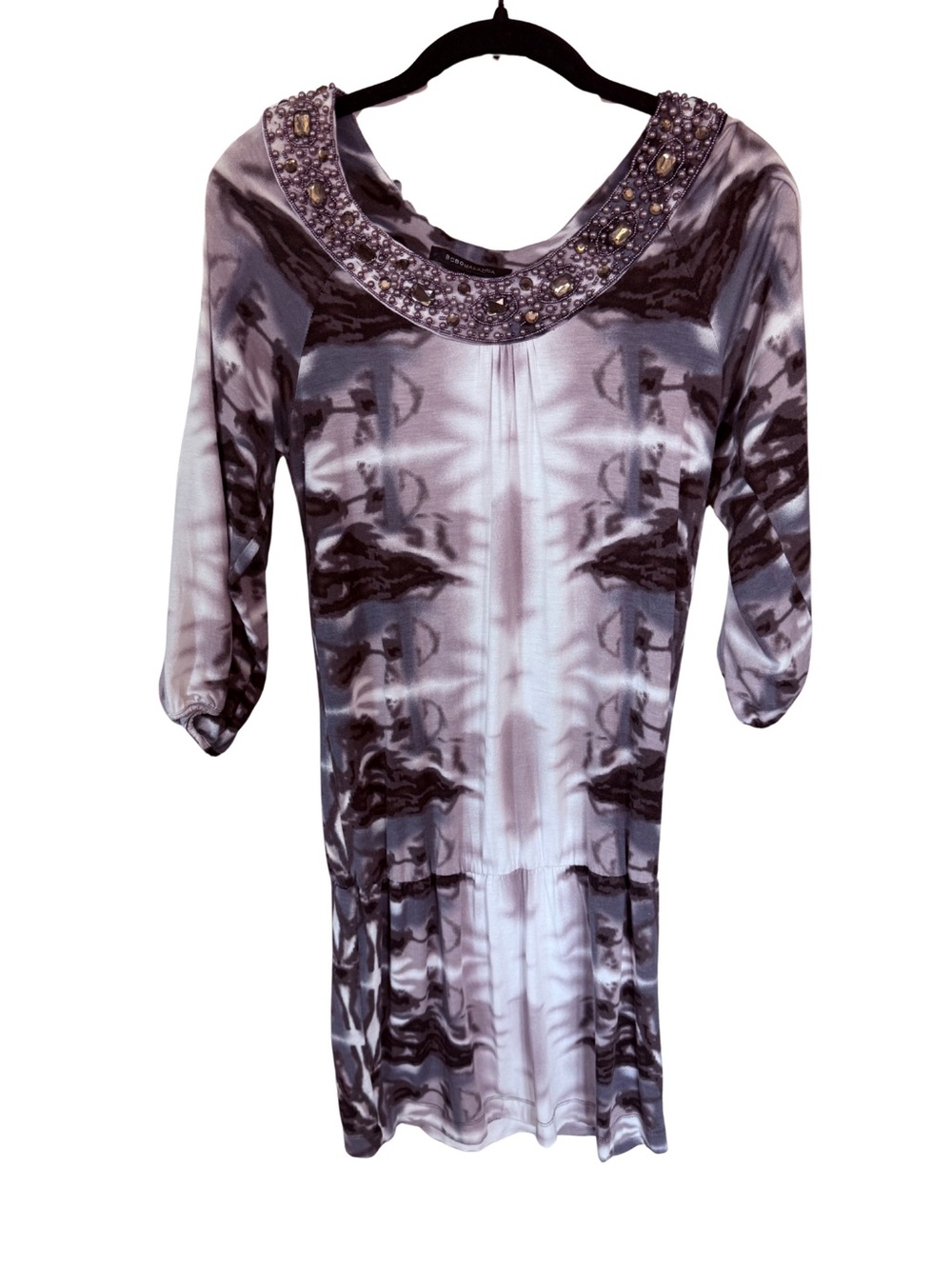 Vintage BCBGMaxAzria Beaded Scoop Neck Dress